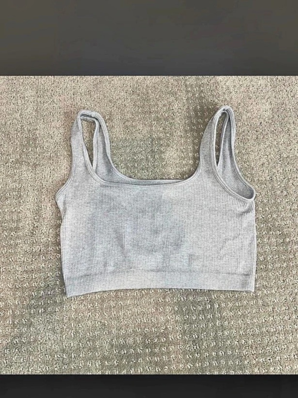 ambiance Ribbed Crop Tank in Gray Size Medium Like New
